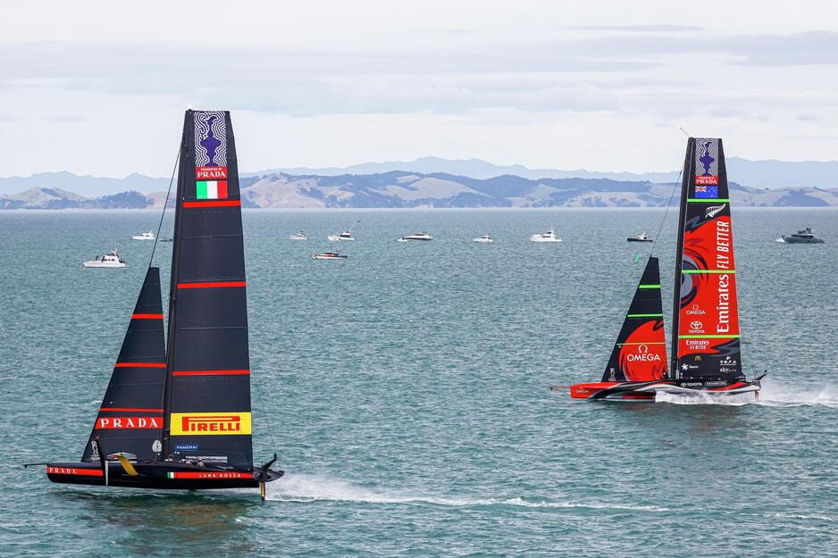 Defender and Challenger square the first day of the America's Cup