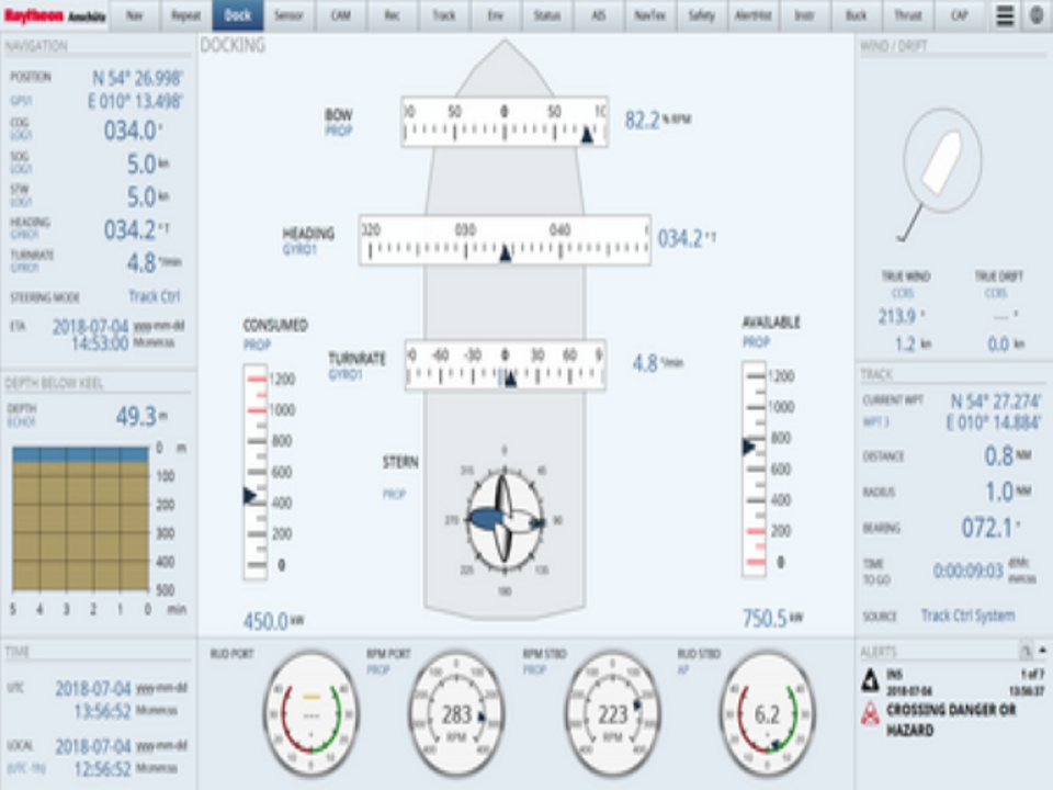 Docking Display - software help that makes it easier to maneuver ships